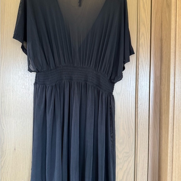 Torrid Sheer Black V-Neck Elastic Waist Dress/Cover Up - size 1 - Picture 6 of 11